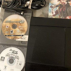 Sony PlayStation 3 Console 500GB PS3 Slim + Controllers + 7 Games + Cords Tested