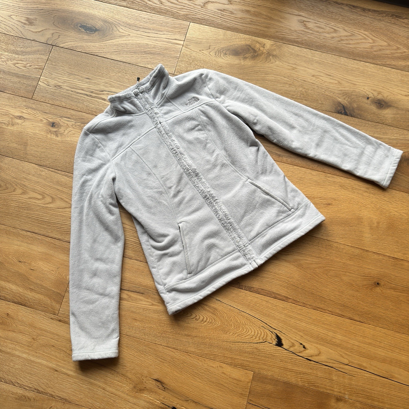 Women’s White North Face Fleece Morningside Jacket Full Zip Size M UK image 3