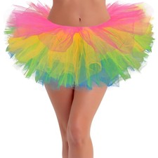 Neon Tutus for Women Adult Tutu Skirts Rainbow One Size,