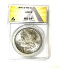 1890-P  Morgan Silver Dollar ANACS MS 64