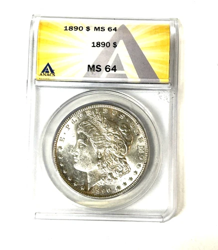 1890-P  Morgan Silver Dollar ANACS MS 64