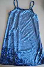 Girls Size 11-12 Forever 21 Dress Blue Velvet Made in USA