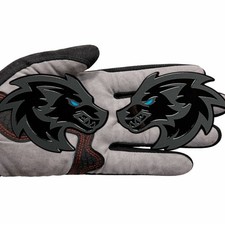 Wolf Badges Light Blue Car Emblem Fender Badges 2 Matte Black On Black Racing