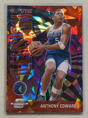 Anthony Edwards 2023-24 Panini Contenders Optic /175 Red Ice Prizm Illusion #19