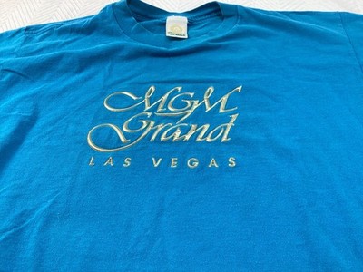 MGM Grand Las Vegas Shirt Mens Large Aqua Tee 1993 Vintage USA