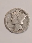 1918 D Winged Liberty Mercury Dime 90% Silver 10c US Coin Good