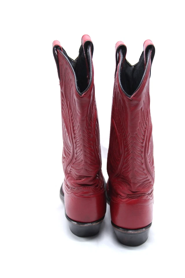 Botas Abilene para mujer 5,5 M cuero rojo estrecho bordado vaquera occidental EE. UU. Foto 4 de 4