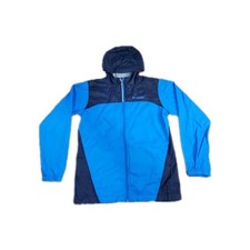 Columbia Boy's Sz L 14-16 Slate Blue Blue Zip Down Hooded Coat Winter C31-41