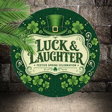 Saint Patrick's Theme Tin Sign Seasonal Wall Art Decor Round 8x8