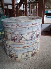 2 x Hooli Mooli Hat Box 15" diameter x 6.5" high 1 slips inside the other