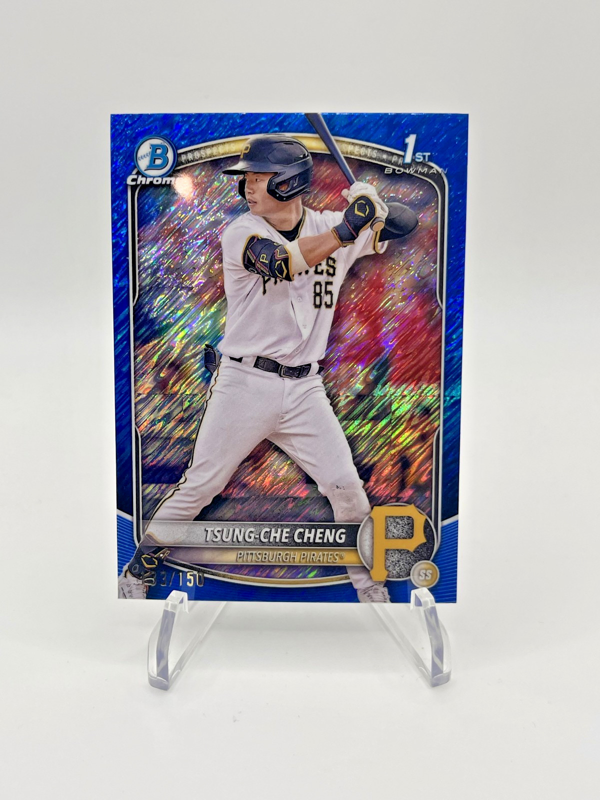 Tsung-Che Cheng 2025 Bowman Chrome 1st Prospects Blue Shimmer #BCP-95 133/150