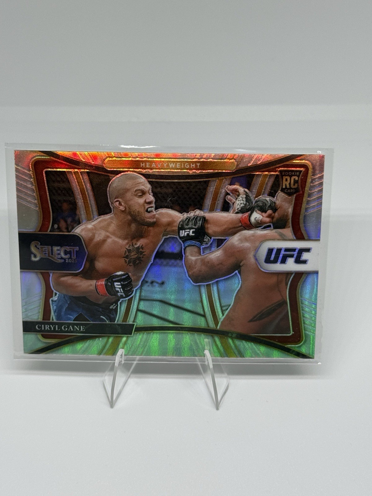 2021 Panini Select UFC - Premier Level Ciryl Gane #180 Silver Prizm (RC)