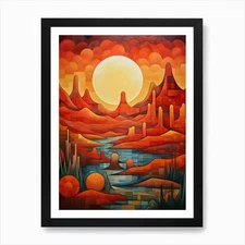 Desert Abstract Minimalist 12 Art P Framed Wall Art Poster Canvas Print Picture