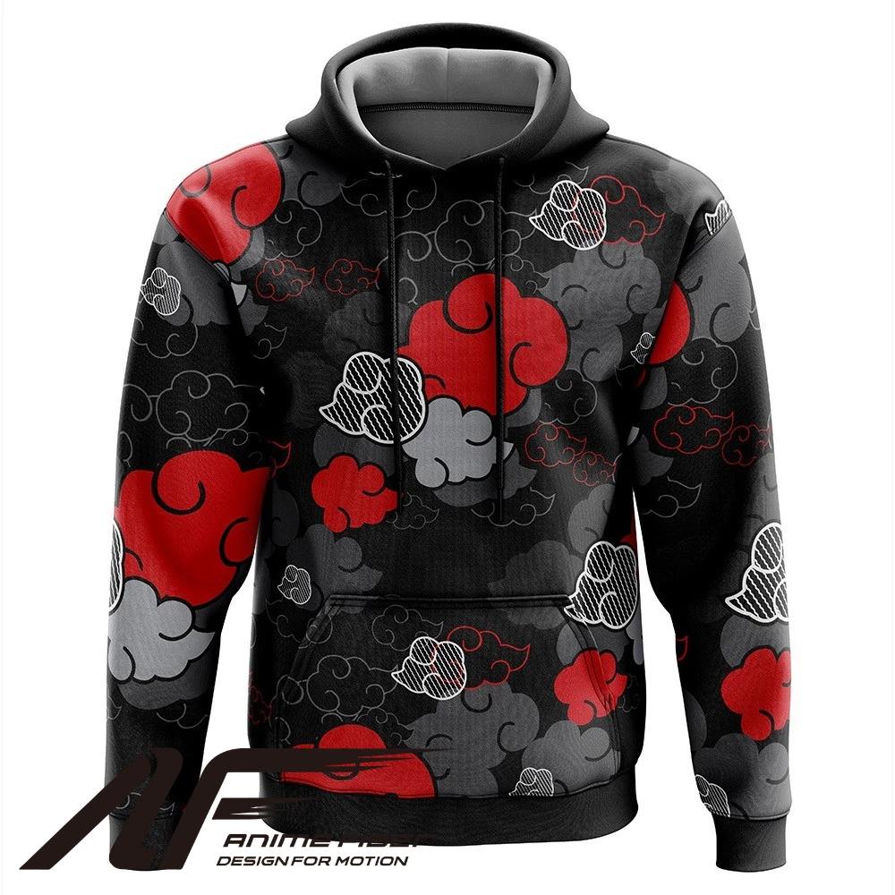 Narutoo Akatsuki Black Aloha Pattern 3D Hoodie