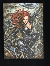 2021 UD Marvel Premier Black Widow Sketch Artist By Melike Acar 1/1