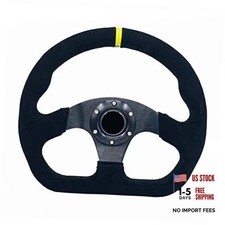 12.5  D Shape Car Racing Steering Wheel Suede Leather D Shape Suede leather