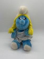 Vintage Smurfette Bean Bag Plush Toy by Peyo / Wallace Berrie, 7.5  Tall, 1981