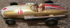 VINTAGE TIN GOLDEN-JET RACER CAR #18 BANDAI MADE IN JAPAN 