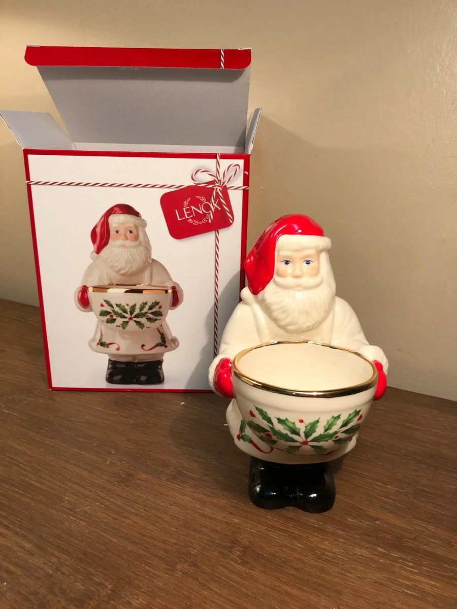 LENOX Hosting the Holidays Bakeshop Santa Candy Dish Holly, Gift Quality, New! eBay Lenox Santa Covered Candy Jar