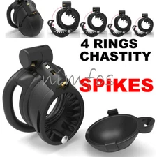 Removable Cage Lightweight Spikes Male Chastity Device Cobra Men with 4 Rings