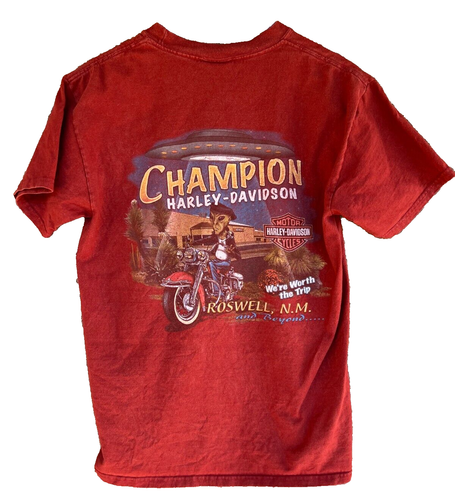 Camicia Harley Davidson Roswell quasi nuova Alien doppia faccia grafica 2001? Stratman - Foto 3 di 13
