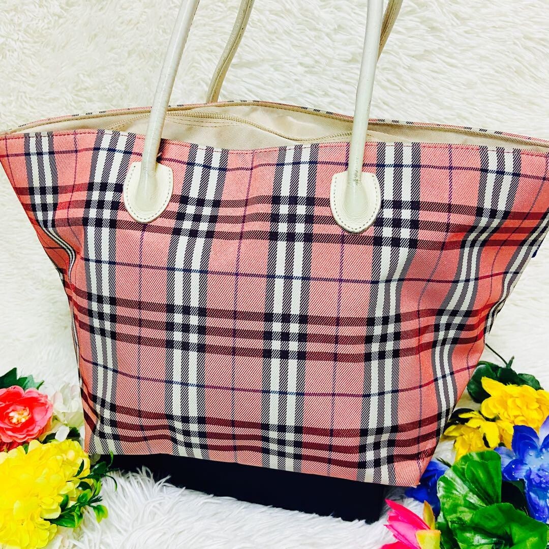 Burberry London Blue Label Handbag nova check color pink fashion