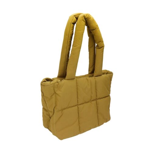 TIGERSTARS STYLISH MUSTARD QUILTED PADDED SHOULDER BAG - Picture 3 of 5