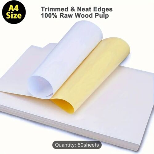 50 Sheets Bright White Glossy Stickers & Self-adhesive Label Paper Quick Drying - Picture 4 of 7