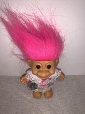 Vintage Russ Troll Doll Pink Hair with Present Happy Birthday Model 18363
