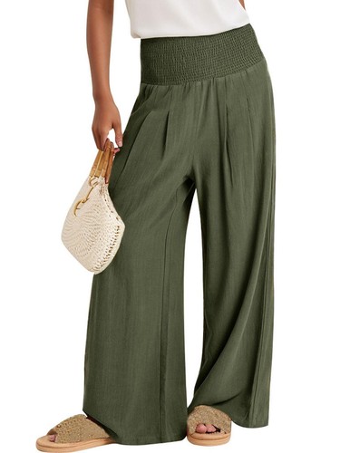 Women Palazzo Pants High Waist Casual Lounge Pant NEW - 第 1/14 張圖片