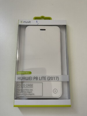 Huawei P8 Lite 2017  Klappbare Case Folio Case in schwarz Muvit