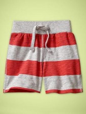 NWT    BABY GAP PULL-ON STRIPED SHORTS ORANGE RED GREY CUTE GIFT 