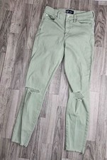 Gap Womens Size 27 Regular Sea Green Skinny Distressed Denim Jeans Leggings
