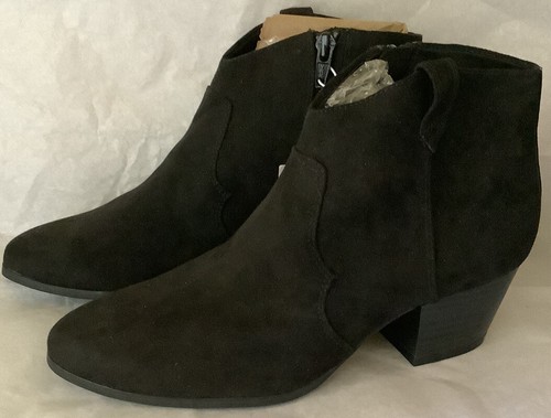 Old Navy Ankle Western Boots Faux Leather Sz 6 Women’s Zip Closure Suede Black - Picture 10 of 10