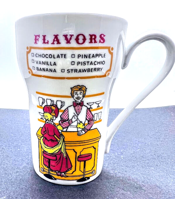 Vintage Ice Cream Parlor Mug DaVar Originals Japan Soda Fountain Shop