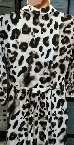 Mint Velvet dress Safari Animal Leopard Audrey button down Brown Uk 8 S - Picture 10 of 11