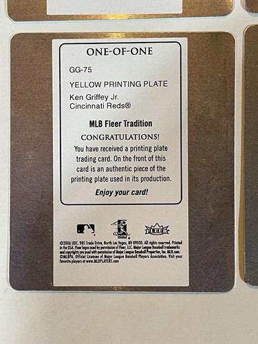 Griffey Jr 2006 Fleer Tradition 1/1 “Griffey Says”10-Printing Plates ONE OF ONE - Picture 9 of 10
