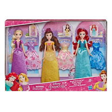 Disney Princess Royal Dress-Up Set Rapunzel, Belle, Ariel Dolls  Extra Dresses
