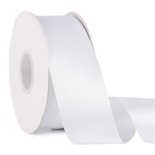 White Double Faced Satin Ribbon 2" x 50 Yards Continuous Polyester Ribbon