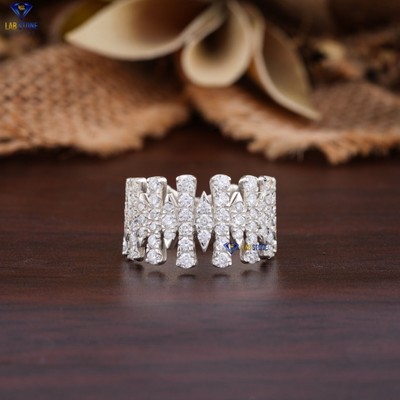 1.463 TCW Round Cut Labgrown Diamond Ring 18k White Gold Labstone