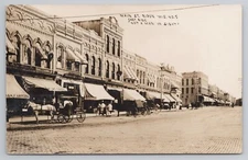 RPPC Main Street Ripon Wisconsin, No. 5 East Side, "Not a Man in Sight" Postcard