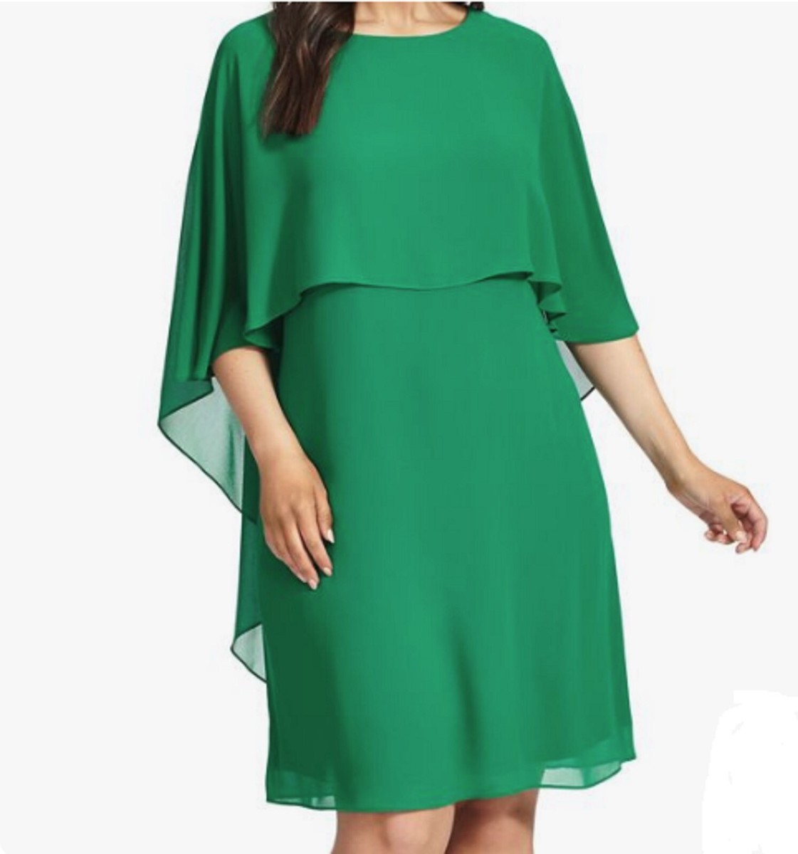 Mother Of Bride Groom Women's Church Wedding Guest Cape Sheath Dress plus  18W