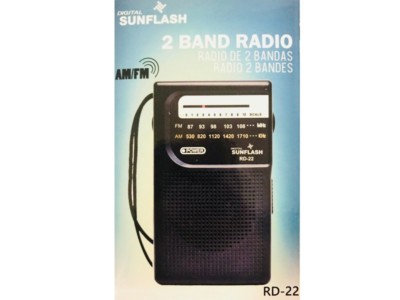 Sunflash RD-22 AM/FM Mini Pocket Radio +Built-In Speaker