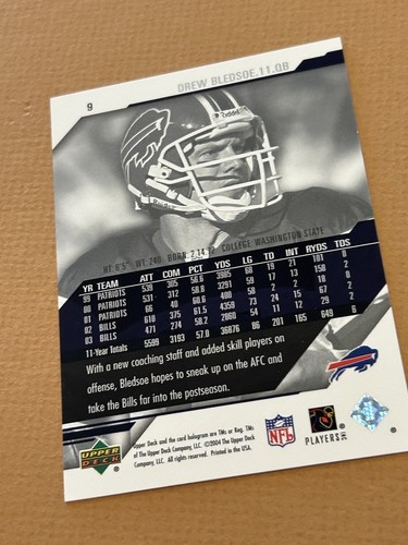 2004 ~ DREW BLEDSOE #9 / UPPER DECK - PRO SIGS FOOTBALL CARD / MINT - Picture 5 of 23