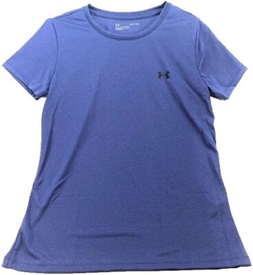 NWT Under Armour Womens Bubble Tech SSV Loose Navy Blue T-Shirt Size L UA40