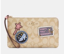 Coach X Disney Cinderella Patches Wristlet Pouch New