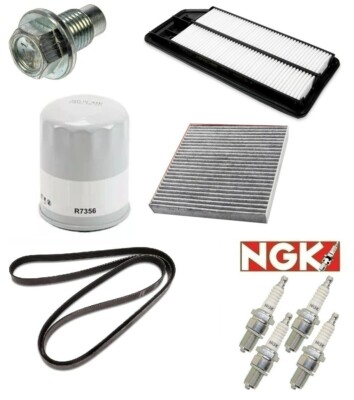 Tune-Up-Kit- NGK Spark Plug Filter Belt Kit 2003-2007 for Honda Accord 2.4L 4Cyl