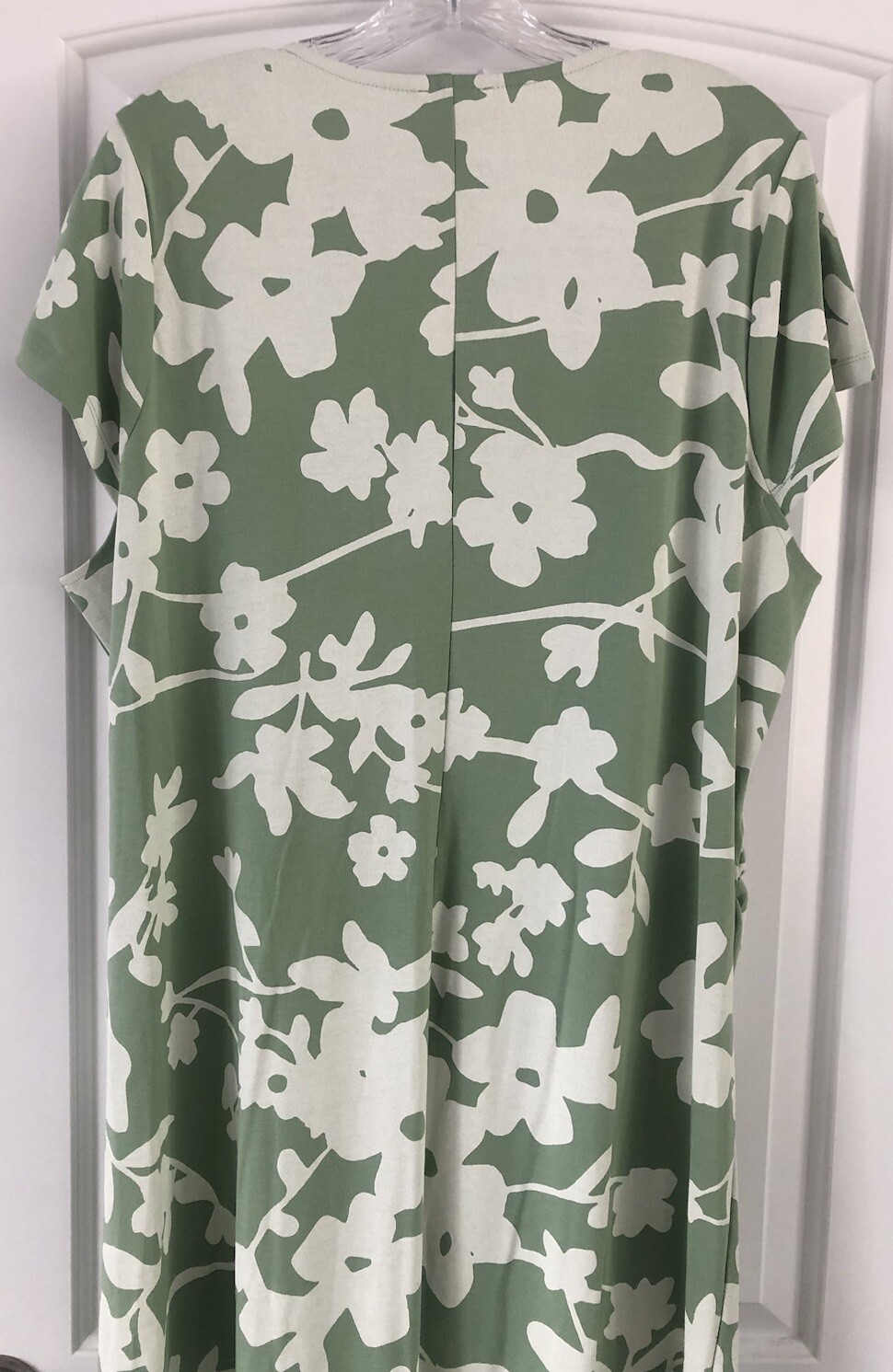 The Drop itsmekellieb S/S MIDI Dress Plus 3X Smoke Green Floral Print Ruched NWT