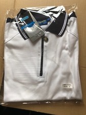 ''*Nowa sucha biała niebieska koszula polo Papini zamek błyskawiczny 1/4 rozmiar small x 2