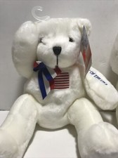 NEW 10" American Greetings Liberty Bear Proud of the USA White Bear Salutes Flag